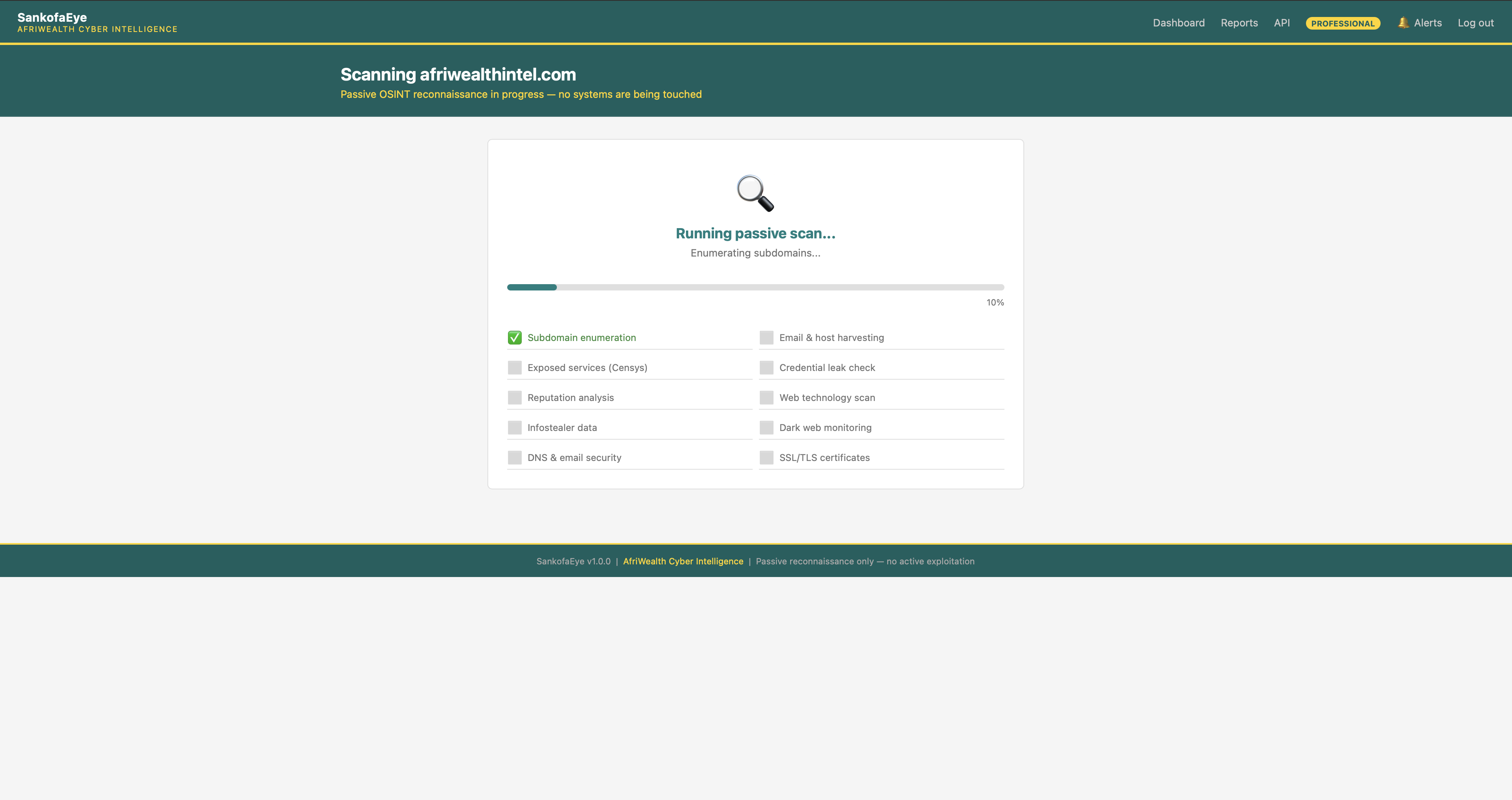 SankofaEye web dashboard and live scan